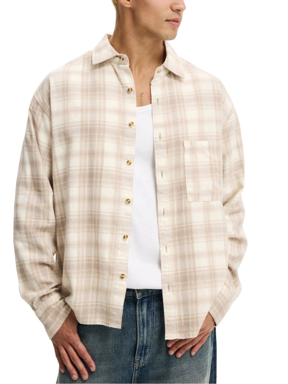 Cotton on Men's Tribeca Long-Sleeve Shirt NWT
